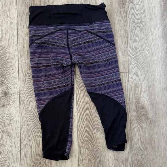 lululemon athletica Purple and Black Striped Leggings - Picture 2 of 4